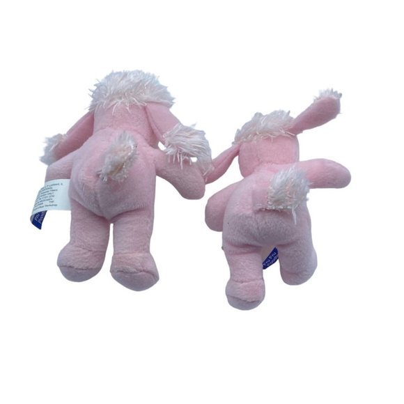 Build a Bear Workshop Mini Pink Poodles Dogs Plush Stuffed Animal 3.5” Lot of 2 - Picture 4 of 4